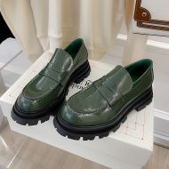 Alexander Mcqueen Wander Loafers Women Shiny Calfskin Green/Black