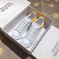 Alexander Mcqueen Oversized Sneakers Unisex Calf Leather with TPU Heel White/Lemon