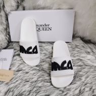 Alexander Mcqueen Pool Slides Unisex Rubber with MCQ Logo White