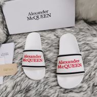 Alexander Mcqueen Pool Slides Unisex Rubber with Embedded Logo White