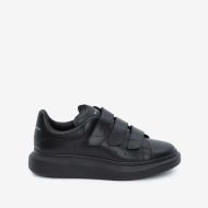 Alexander Mcqueen Oversized Triple Strap Sneakers Unisex Calf Leather Black