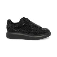 Alexander Mcqueen Oversized Sneakers Women Crystal Embellished Calf Leather Black