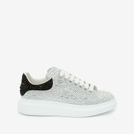 Alexander Mcqueen Oversized Sneakers Women Crystal Embellished Calf Leather White/Black