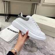 Alexander Mcqueen Oversized Sneakers Unisex Calf Leather with Degrade Crystal White/Black