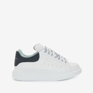 Alexander Mcqueen Oversized Sneakers Unisex Calf Leather with Double Suede Heel White/Gray