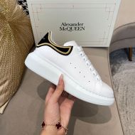 Alexander Mcqueen Oversized Sneakers Unisex Calf Leather with Embroidered Logo White/Black