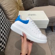 Alexander Mcqueen Oversized Sneakers Unisex Calf Leather and Crocodile Leather White/Blue