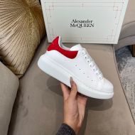 Alexander Mcqueen Oversized Sneakers Unisex Calf Leather and Crocodile Suede White/Red