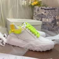 Alexander Mcqueen Court Trainer Sneakers Women Calf Leather with Irridescent Glitter Heel White/Yellow