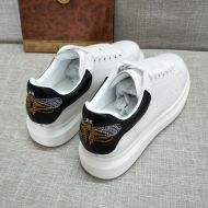 Alexander Mcqueen Oversized Sneakers Unisex Calf Leather with Embroidered Bee White/Black