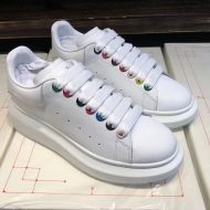 Alexander Mcqueen Oversized Sneakers Unisex Calf Leather with Smooth Calf Leather White
