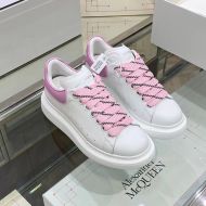 Alexander Mcqueen Oversized Sneakers Unisex Calf Leather with TPU Heel White/Pink