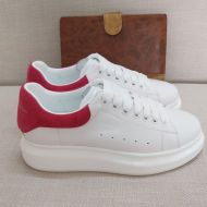Alexander Mcqueen Oversized Sneakers Unisex Calf Leather with Suede Heel White/Rose