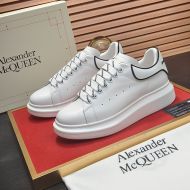 Alexander Mcqueen Oversized Sneakers Unisex Calf Leather with Contrast Rubber Heel White