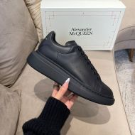 Alexander Mcqueen Oversized Sneakers Unisex Calf Leather with Leather Heel Black