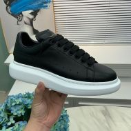 Alexander Mcqueen Oversized Sneakers Unisex Calf Leather with Leather Heel Black/White