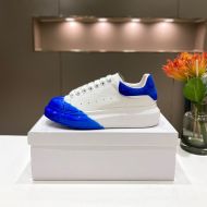 Alexander Mcqueen Oversized Sneakers Unisex Calf Leather with Melange Spray White/Blue