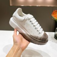 Alexander Mcqueen Oversized Sneakers Unisex Calf Leather with Melange Spray White