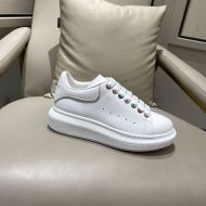 Alexander Mcqueen Oversized Sneakers Unisex Calf Leather with Smooth Calf Leather White/Multicolor