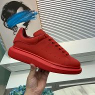 Alexander Mcqueen Oversized Sneakers Unisex Calf Leather with Spray Paint Sole Red