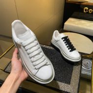 Alexander Mcqueen Oversized Sneakers Unisex Calf Leather with Spray Paint Sole White/Black