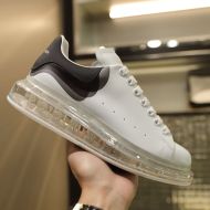 Alexander Mcqueen Oversized Sneakers Unisex Calf Leather with Transparent Sloe and Leather Heel White/Black