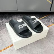 Alexander Mcqueen Pool Slides Men Rubber with Embedded Logo Black/White