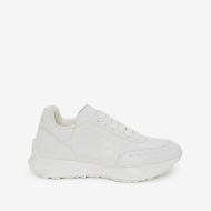 Alexander Mcqueen Sprint Runner Sneakers Unisex Suede with Applique Seal Logo White