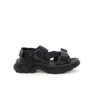 Alexander Mcqueen Tread Sandals Women Rubber with Fabric Strap Black