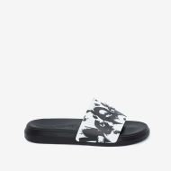 Alexander Mcqueen Pool Slides Unisex Rubber with Graffiti Printing Black/White