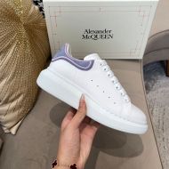 Alexander Mcqueen Oversized Sneakers Unisex Calf Leather with Embroidered Logo White/Grey