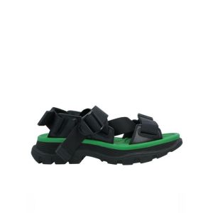 Alexander Mcqueen Tread Sandals Women Rubber with Fabric Strap Black/Green