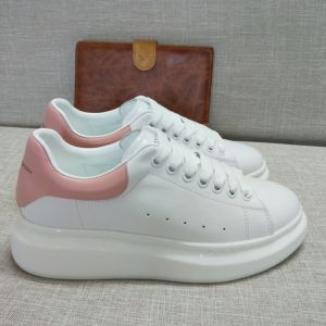 Alexander Mcqueen Oversized Sneakers Unisex Calf Leather with Leather Heel White/Pink