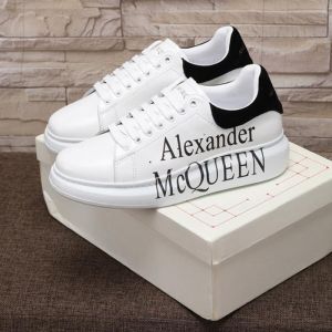 Alexander Mcqueen Oversized Sneakers Unisex Calf Leather with Print Logo White