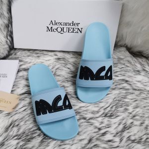 Alexander Mcqueen Pool Slides Unisex Rubber with MCQ Logo Blue